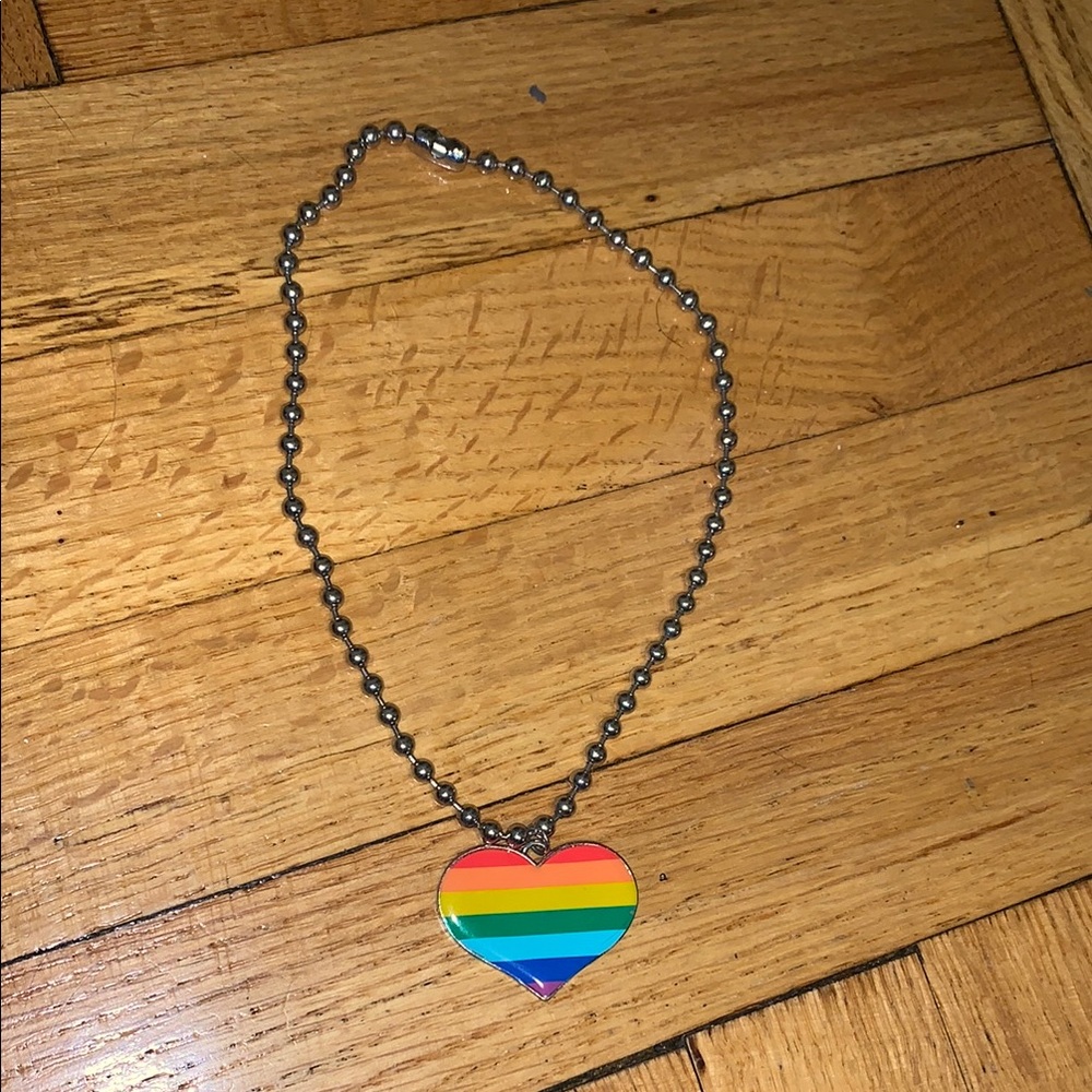 Rainbow Heart Pendant Necklace